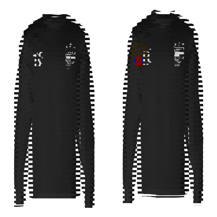 ロシア ナンバー 13 サッカーフラッグ フットボール 13 ロシア 長袖Tシャツ