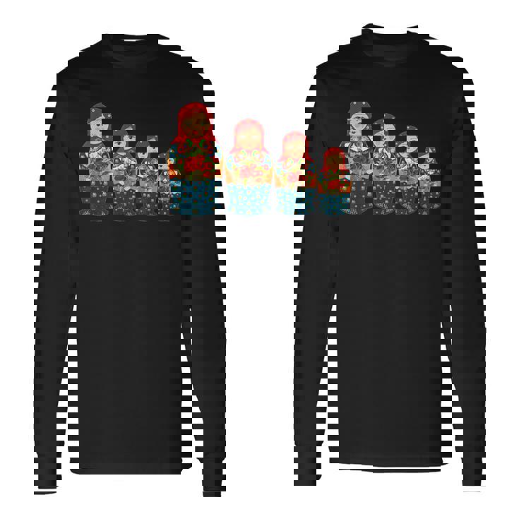 ロシアの人形 ロシアのマトリョーシカ フィギュア 長袖Tシャツ