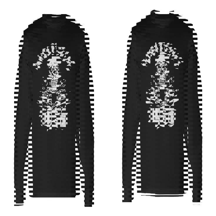 ロッキン・シンス1986年 36歳スカル・ロック・ハンズ 長袖Tシャツ