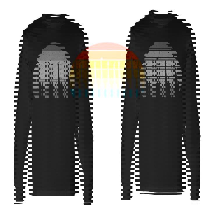 ロックピッキングレトロサンセット ロックピッカーとロックスミス 長袖Tシャツ