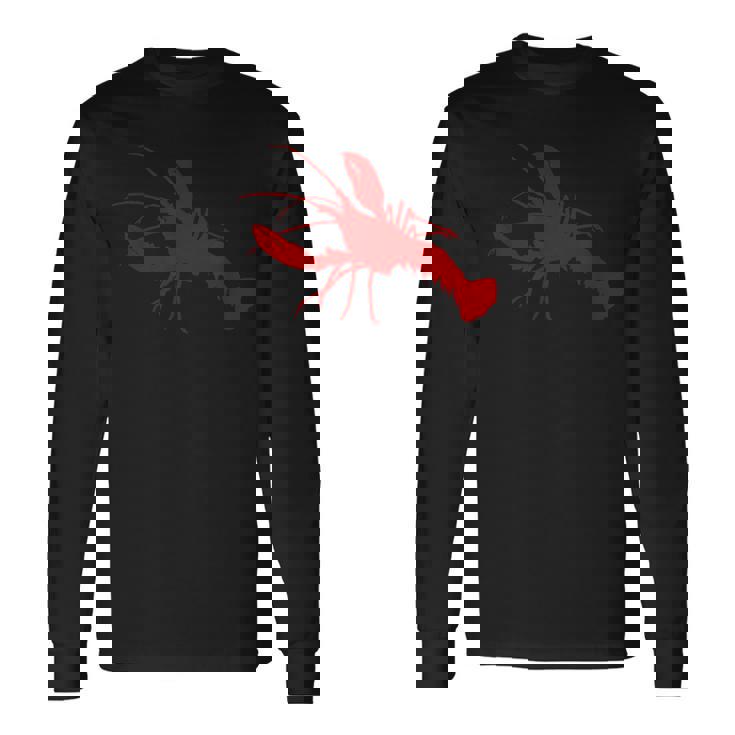 ロブスターレッドシルエット 長袖Tシャツ