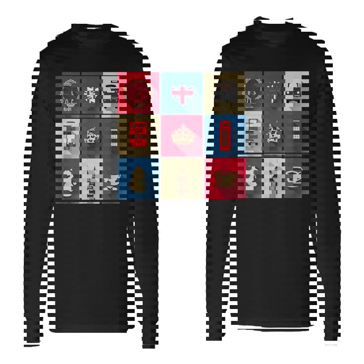 ロンドンバス スカイライン イギリス国旗 ユニオンジャック 長袖Tシャツ