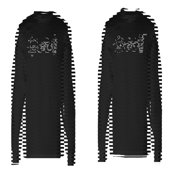 ロードバイク ラインアート 自転車 サイクリング バイカー サイクリスト 長袖Tシャツ ギフトのアイデア