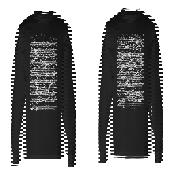 ヴァイオリンソロのためのバッハソナタ第1番ト短調アダージョ楽譜 長袖Tシャツ