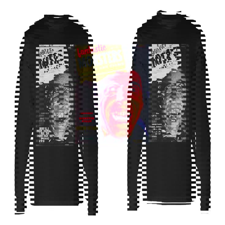 ヴァンパイア ハロウィン ホラー ヴィンテージ ドラキュラ コミックブック レトロ 長袖Tシャツ