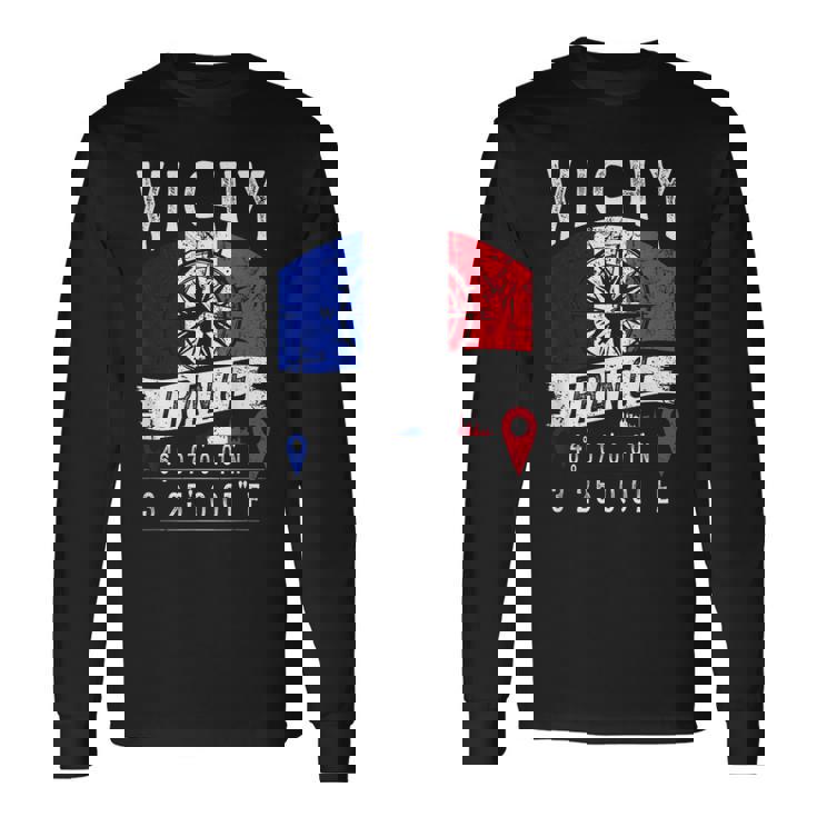 ヴィシー フランス 国旗 Gps座標 長袖Tシャツ