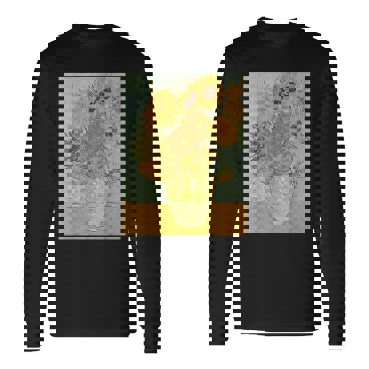 ヴィンセント・ヴァン・ゴッホのひまわり 長袖Tシャツ