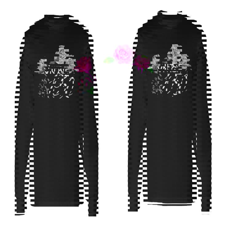 ヴィンテージ 1950 ピンクローズ 75歳 75歳 誕生日 母の日 長袖Tシャツ