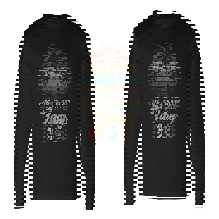 ヴィンテージ 1963 パームツリー サンセット 62歳 誕生日 レトロ 長袖Tシャツ