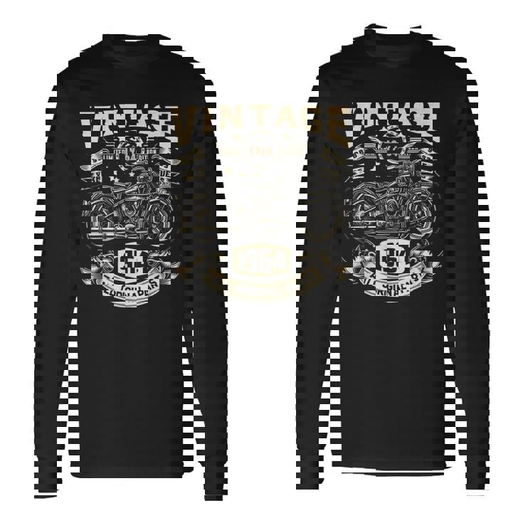 ヴィンテージ 1964年 1964年生まれ 60歳の誕生日 オートバイバイカー 長袖Tシャツ