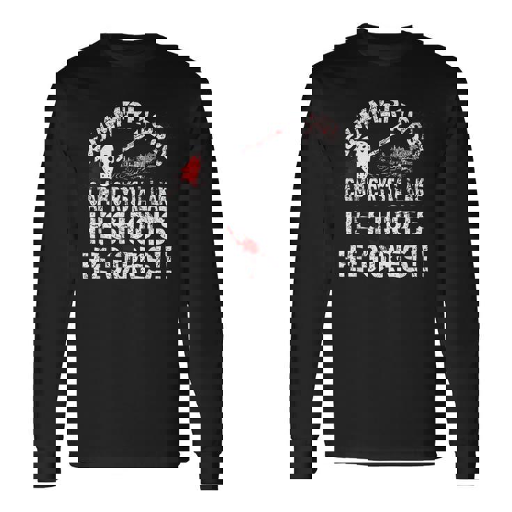 ヴィンテージ 1980年代ホラー映画 クリスタルレイクゴア Wスラッシャーフィルム 長袖Tシャツ