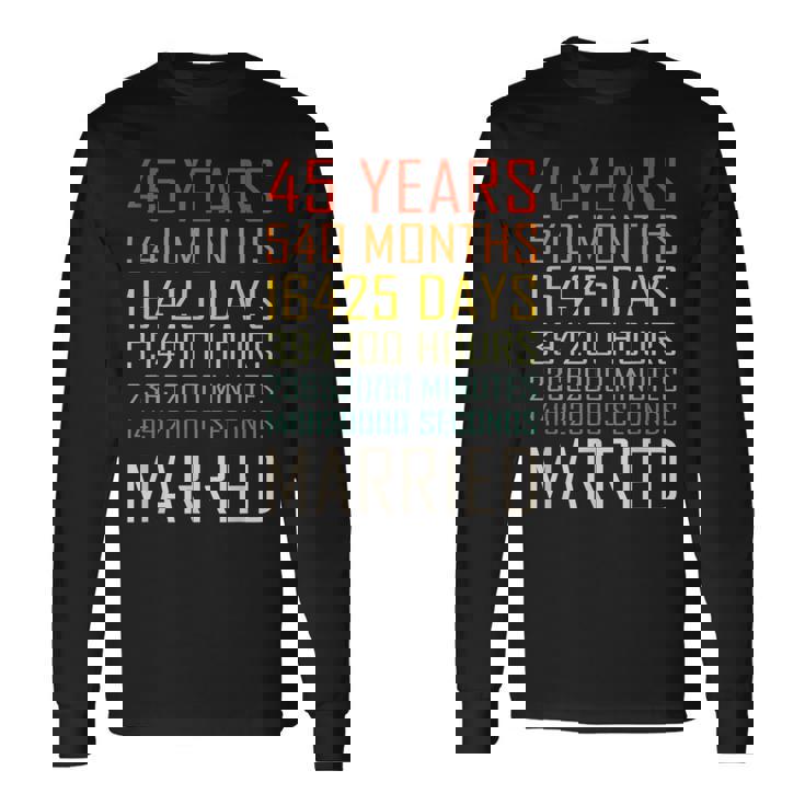 ヴィンテージ 45年 540ヶ月 結婚45周年 記念日 長袖Tシャツ