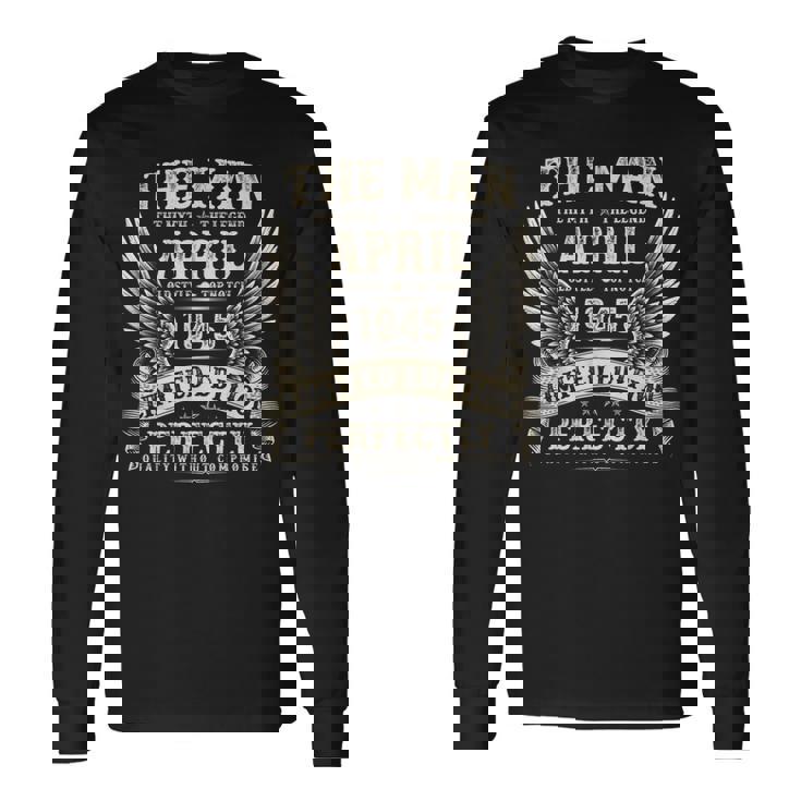 ヴィンテージ 80歳 男性 ギフト 1945年4月 80歳の誕生日 長袖Tシャツ