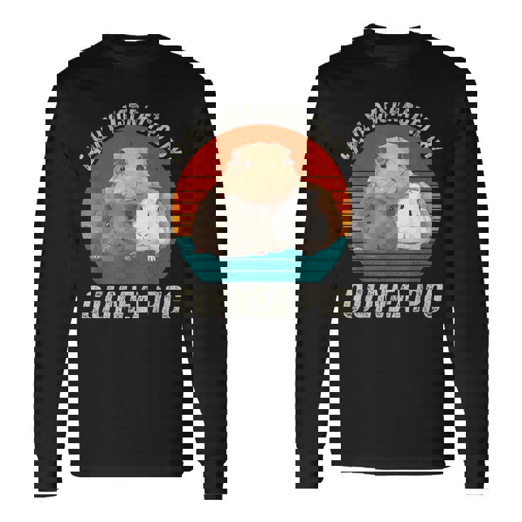 ヴィンテージ Easy Distracted By モルモット レトロ モルモット 長袖Tシャツ