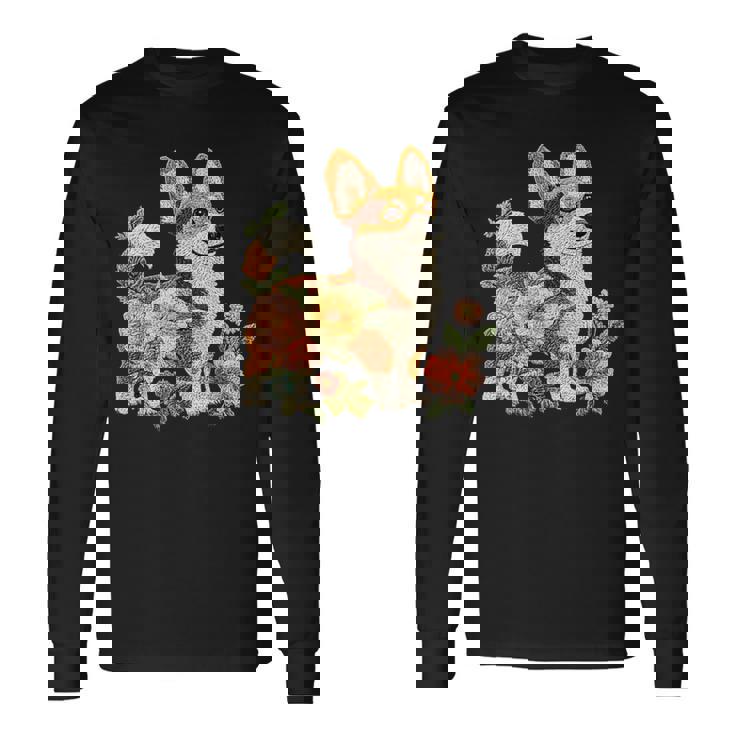 ヴィンテージ コーギー ママ 犬 オーナー コーギー 母の日 長袖Tシャツ