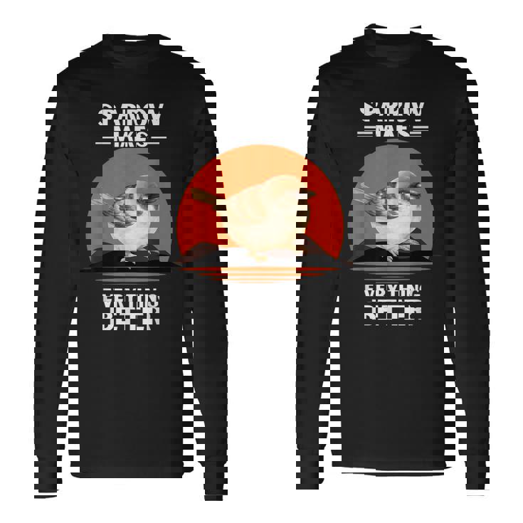 ヴィンテージ スズメの鳥 Make Everything Better スズメの鳥 長袖Tシャツ