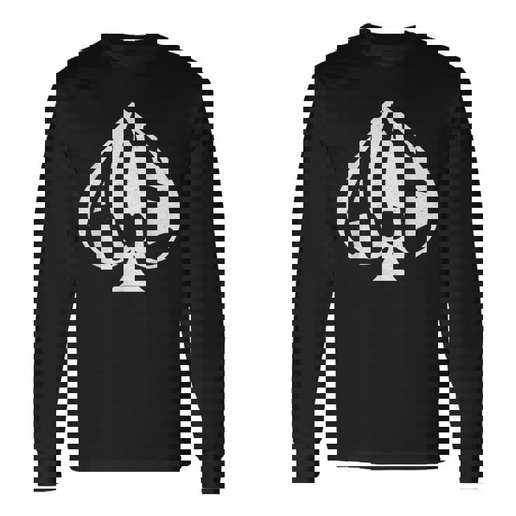 ヴィンテージ スペードのエース テキサスホールデム トランプ 長袖Tシャツ