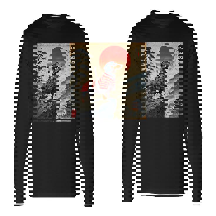 ヴィンテージ ダックスフンド サムライ ウナー 犬 日本の浮世絵 アート 長袖Tシャツ ギフトのアイデア