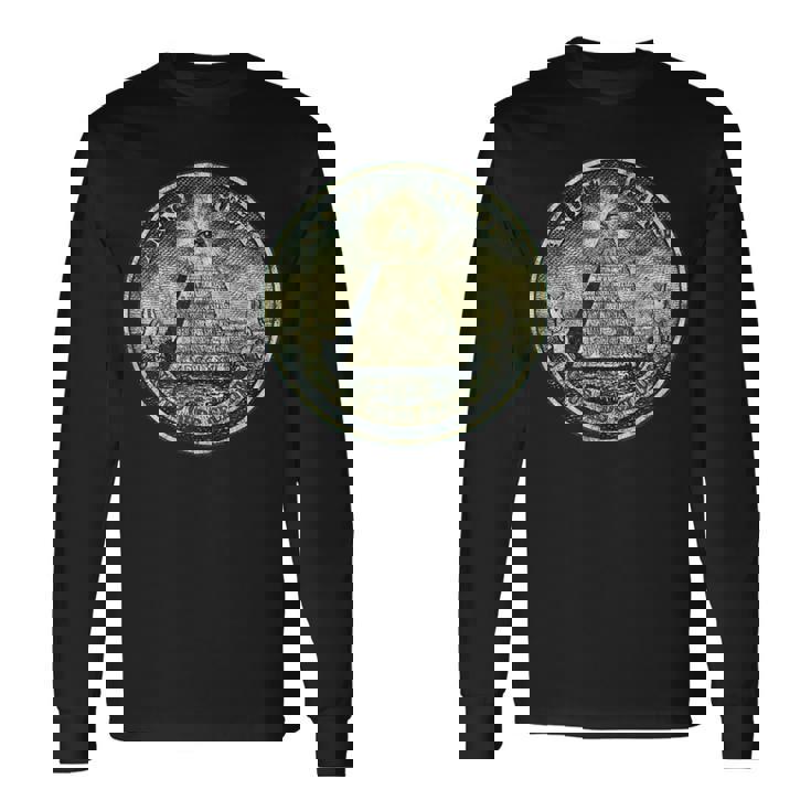 ヴィンテージ ドルビル ノート オールシーイング アイ イルミナティ 長袖Tシャツ