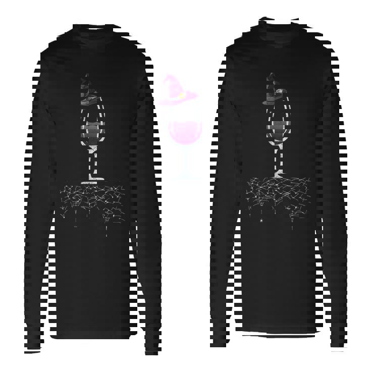 ヴィンテージ ハロウィン パープル グレープ ワイングラス 魔女 帽子 キュート 長袖Tシャツ