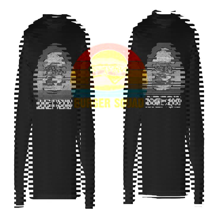 ヴィンテージ バーガー スクワッド チーズバーガー ハンバーガー 恋人へのギフトに 長袖Tシャツ