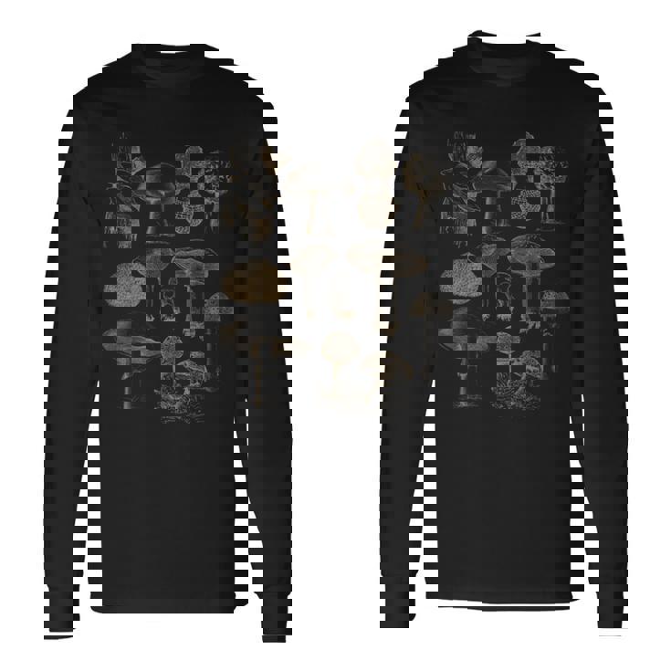 ヴィンテージ マッシュルーム 食べられるキノコの餌やりギフト 長袖Tシャツ