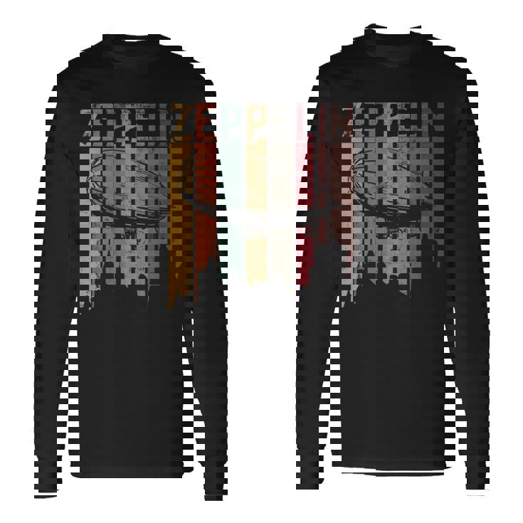 ヴィンテージ レトロ ツェッペリン 飛行船 アンティーク調 長袖Tシャツ