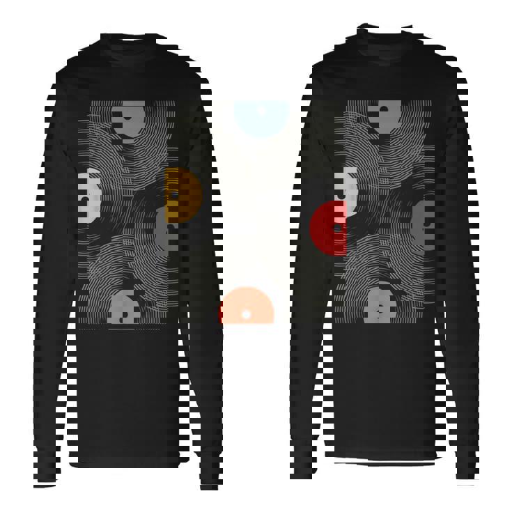 ヴィンテージ レトロレコード レコード モダンアート 長袖Tシャツ