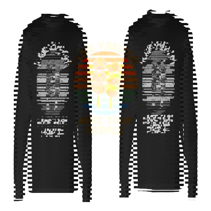 ヴィンテージ 人より焼き鳥が好き レトロ 焼き鳥 長袖Tシャツ