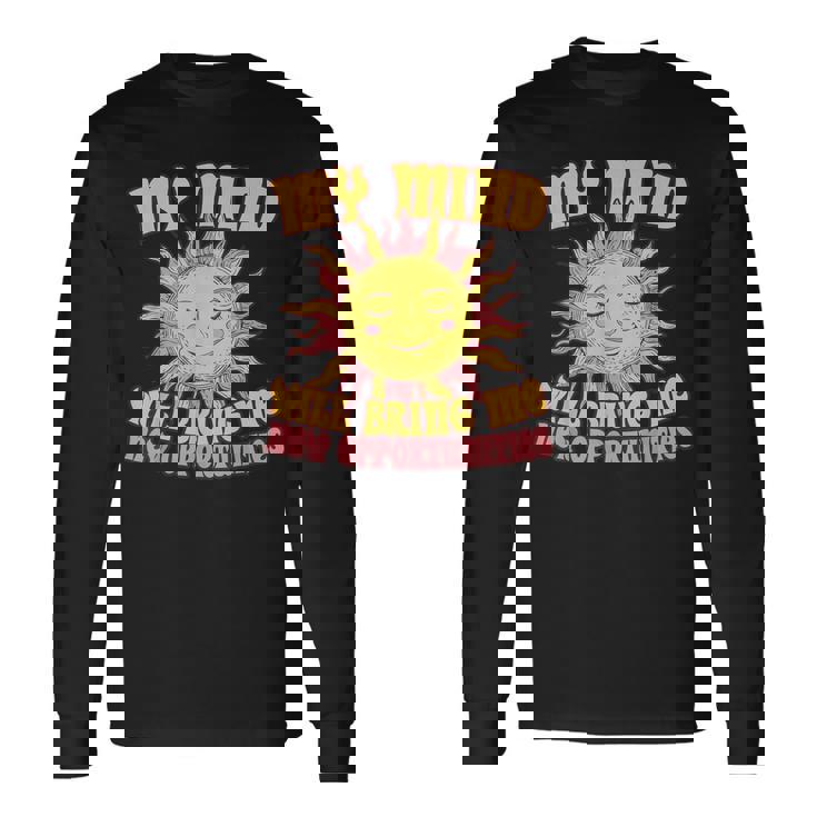 ヴィンテージ 太陽 天体 マニフェスト アトラクション 心の機会 長袖Tシャツ