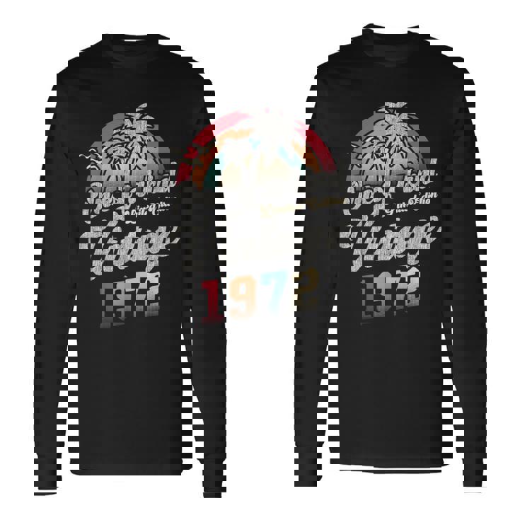 ヴィンテージ1972バースデー53年パームツリー レトロ 長袖Tシャツ