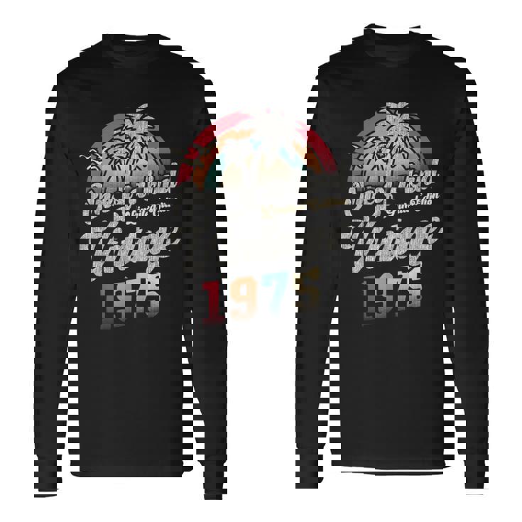 ヴィンテージ1975バースデー50年パームツリー レトロ 長袖Tシャツ