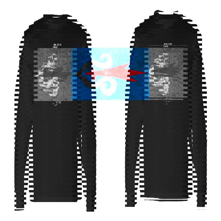 ヴィンテージアイヌ国旗。 長袖Tシャツ ギフトのアイデア