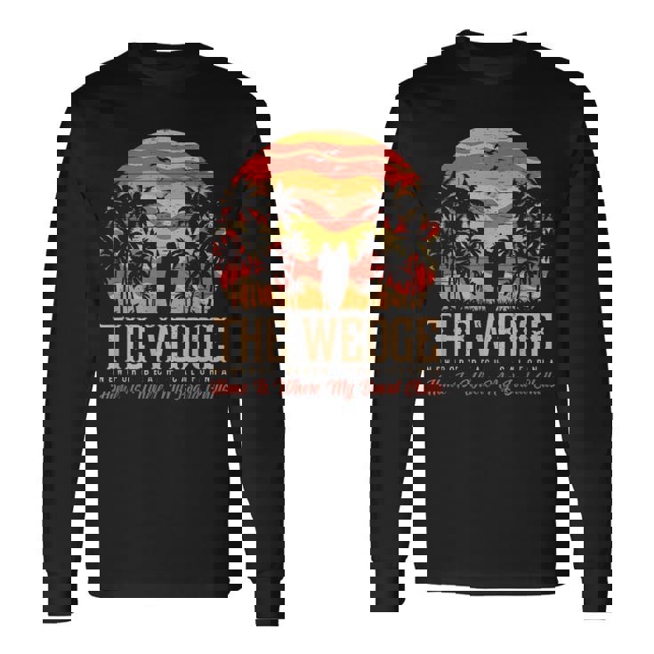 ヴィンテージウェッジバッジサーファーレトロサーファーバイブ 長袖Tシャツ