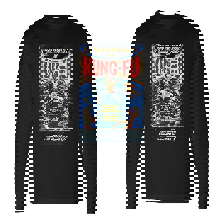 ヴィンテージカンフー格闘技 映画レトロギフト 長袖Tシャツ