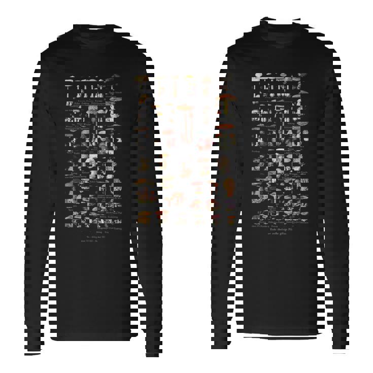 ヴィンテージキノコドイツ語の名前キノコ狩り 長袖Tシャツ