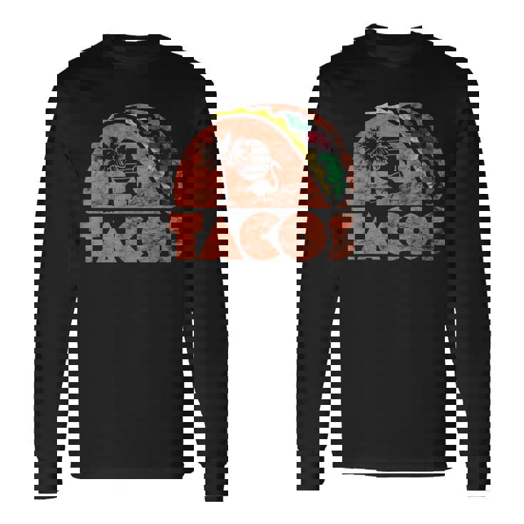 ヴィンテージタコスレトロビーチスタイル。 長袖Tシャツ