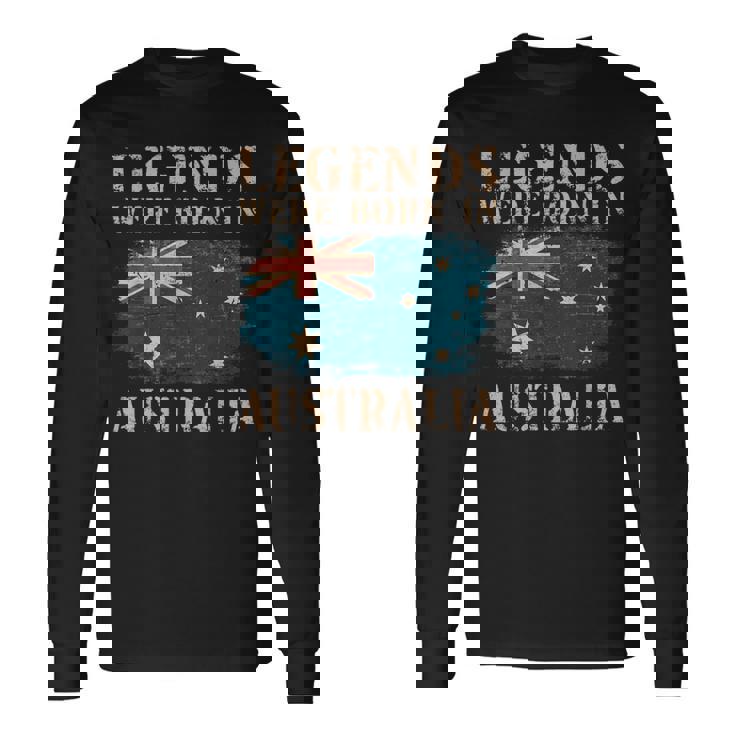 ヴィンテージデザインオーストラリア国旗オーストラリア 長袖Tシャツ