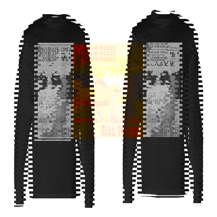 ヴィンテージポスター トゥールーズロートレック レトロtシャツ 長袖Tシャツ