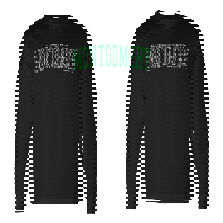 ヴィンテージモンゴメリーilアンティーク調グリーンバーシティスタイル 長袖Tシャツ