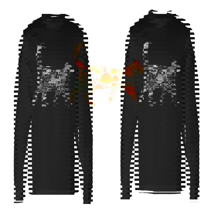 ヴィンテージ・シルエット きのこ草原 コタゴラス・キャット 長袖Tシャツ