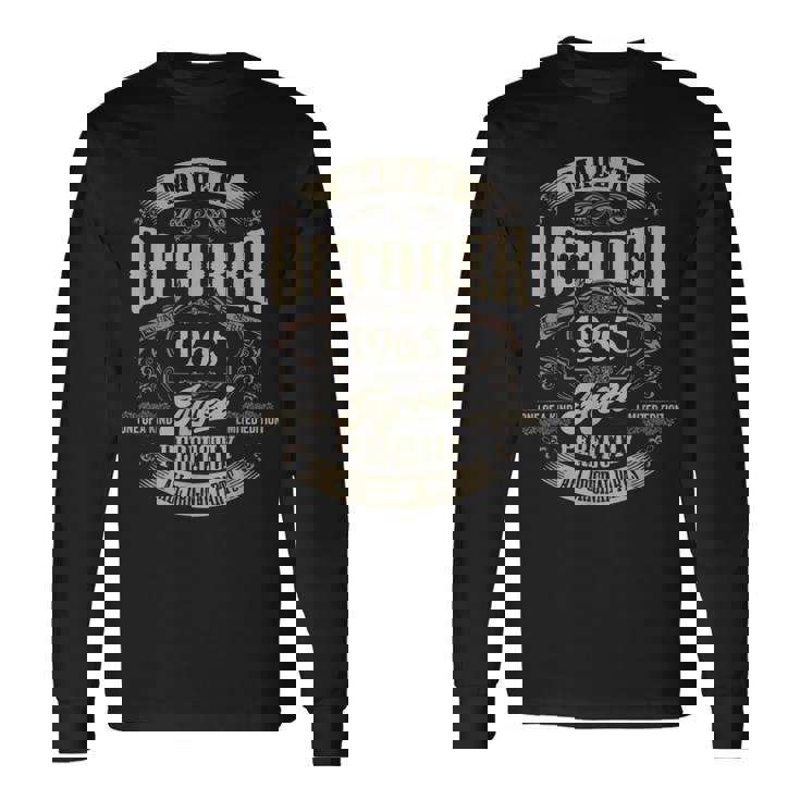 ヴィンテージ還暦祝い 1965年10月生まれ 60歳 長袖Tシャツ