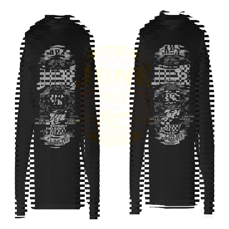 ヴィンテージ還暦祝い 1965年6月生まれ 60歳 長袖Tシャツ ギフトのアイデア