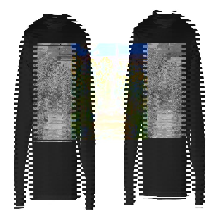 ヴェトゥイユの画家の庭／クロード・モネ（ビッグプリント）【世界の名画】Claude Monet 美術館アート 油絵 長袖Tシャツ