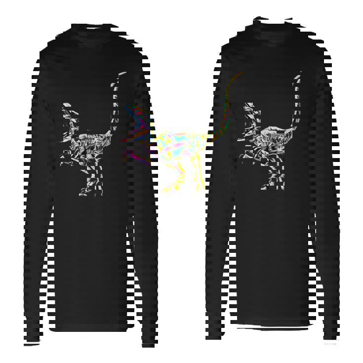 ヴェロキラプトル 肉食恐竜 恐竜 ディノサワ 長袖Tシャツ