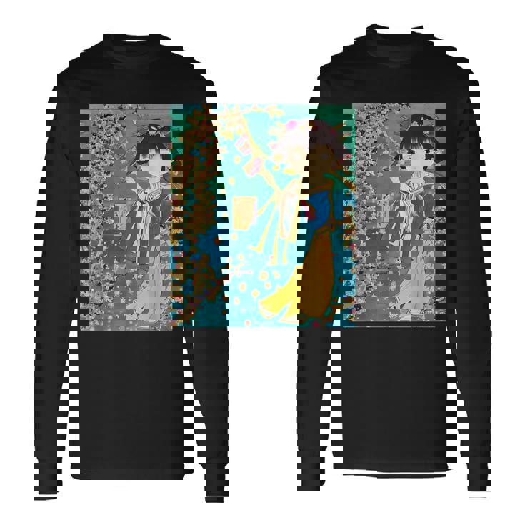 七夕少女のt-シャツ 長袖Tシャツ