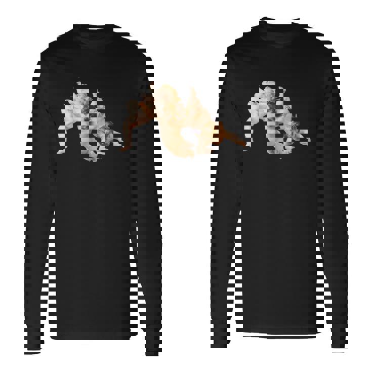 三つの天使 モチーフ、かわいいエンジェル、絵画アート 長袖Tシャツ