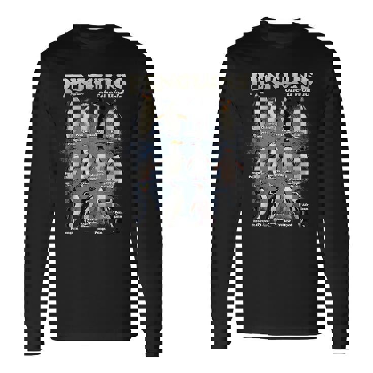 世界のペンギン 海洋生物学 ペンギン好き 長袖Tシャツ