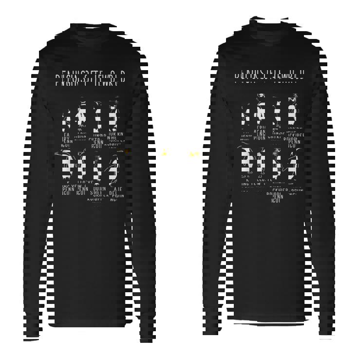 世界のペンギン8選おかしな南極ペンギン 長袖Tシャツ