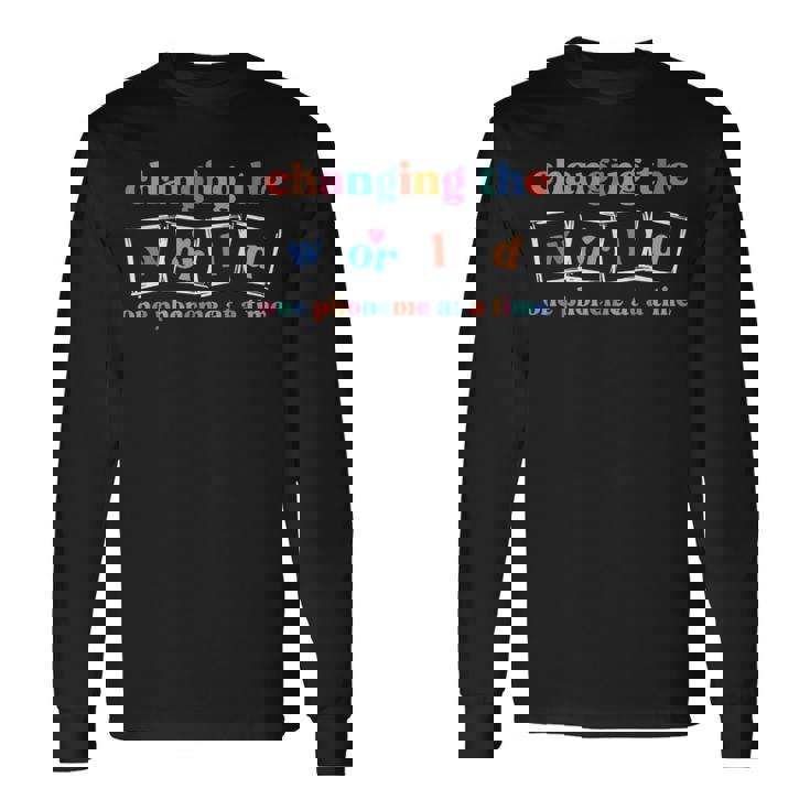 世界を変える失読症の先生 一度に一つの音素 長袖Tシャツ ギフトのアイデア